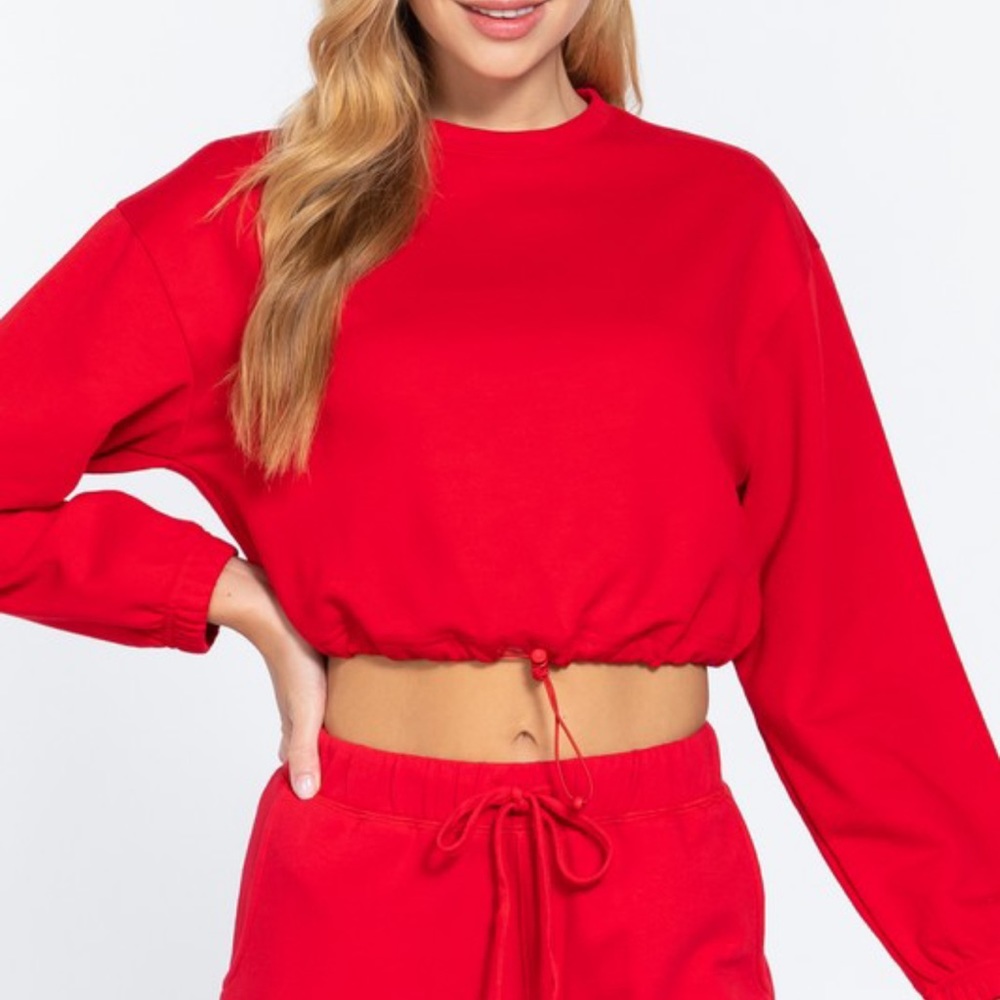 Crop pullover sweater